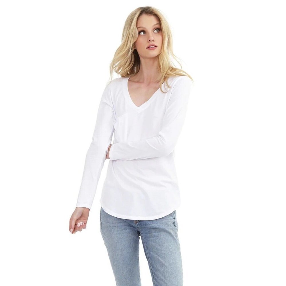 Bobi Vintage Long Sleeve Tee White